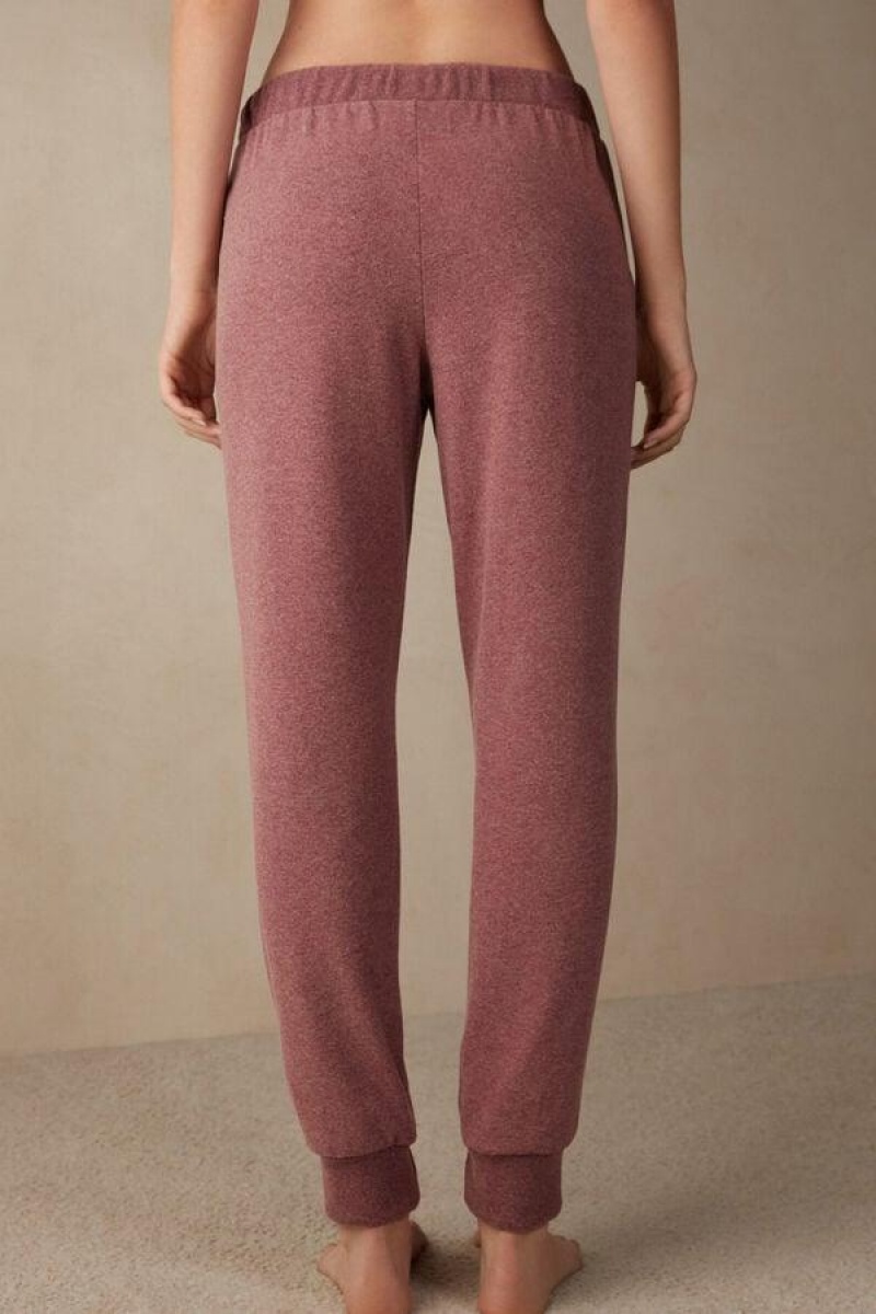 Intimissimi Winter Candies Full Length Cuffed Pants Women's Pajamas Dark Pink | USA 2051MAS