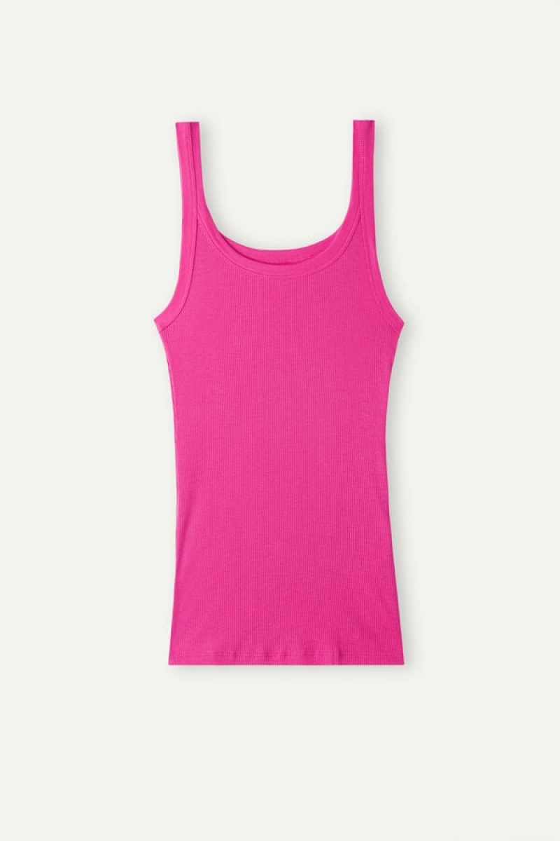 Intimissimi in Supima® Cotton Women's Tank Top Pink | USA 1732LHT