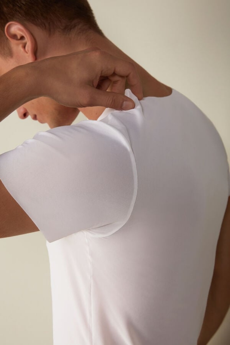 Intimissimi seamless Micromesh Men's T Shirts White | USA 3027APM